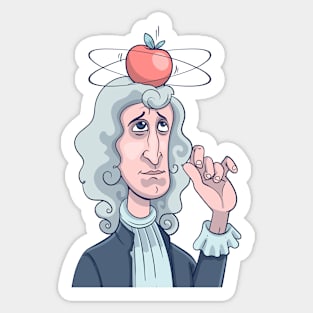 Isaac Newton Apple Sticker